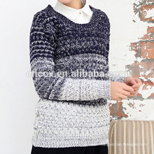 15ASW1043 Round neck shade pullover knitted sweater woman